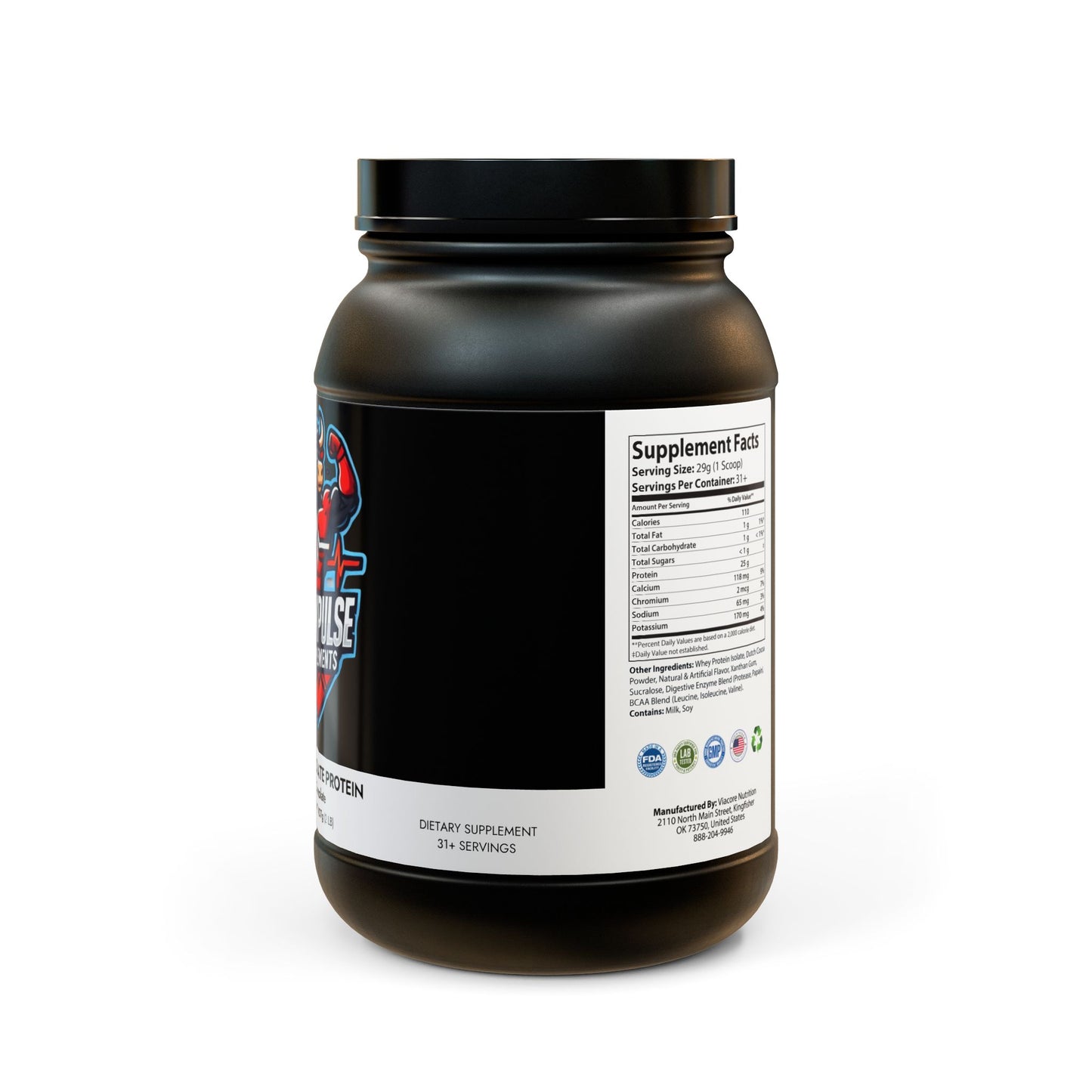 Whey Isolate Protein Supplement, Chocolate (907g, 2lb)